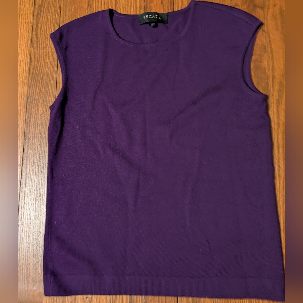 Escada Wool Capped Sleeve Sleeveless Top 38